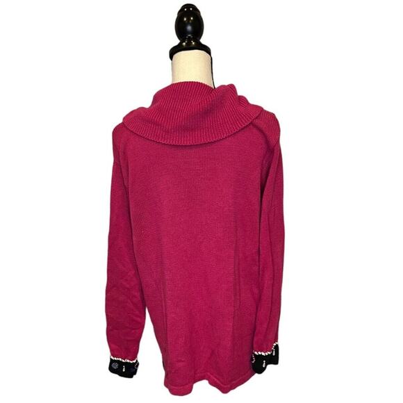 Vintage BP Design Not Ugly Christmas Tree Sweater Size Ladies XL Beaded Pink - Picture 4 of 6